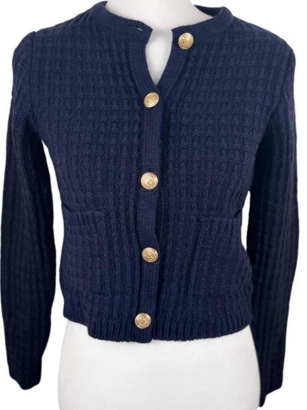Mango navy cardigan xs
